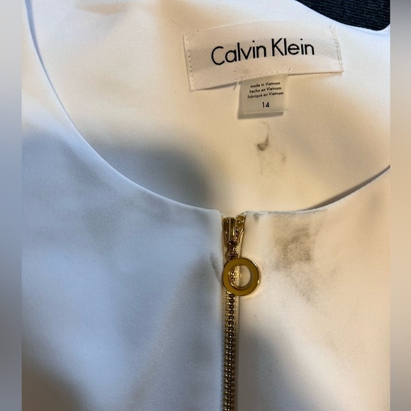 NWT Calvin Klein white Blazer with minor stains sz 14 - Picture 2 of 10